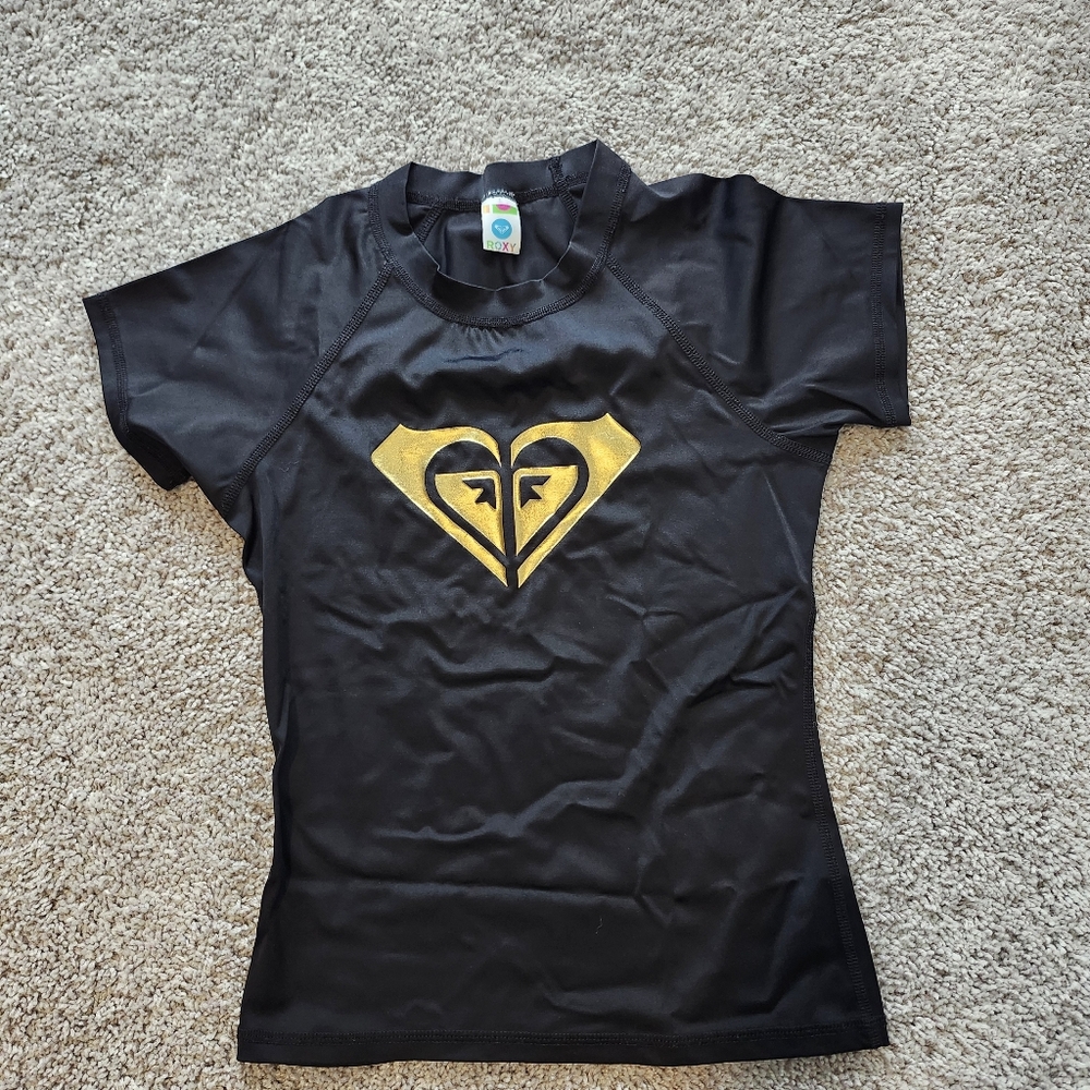 ROXY SWIM Rashguard Sun Block T SHIRT Black Extra Small